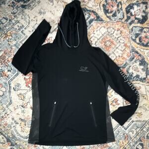 Vineyard Vines Performance Black Pullover Hooded Hoodie w/ Zip Pockets Men's L